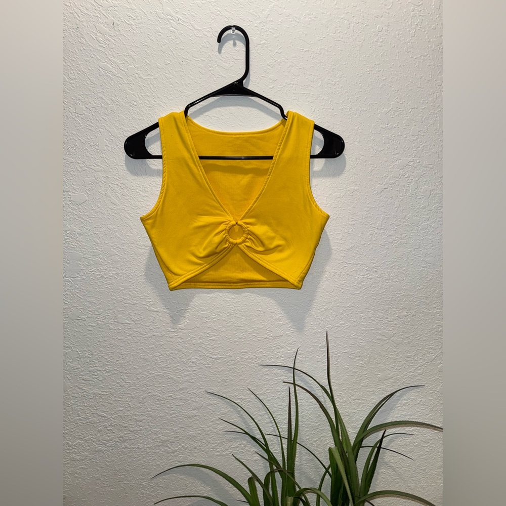 Sunny Yellow Knotted Crop Top